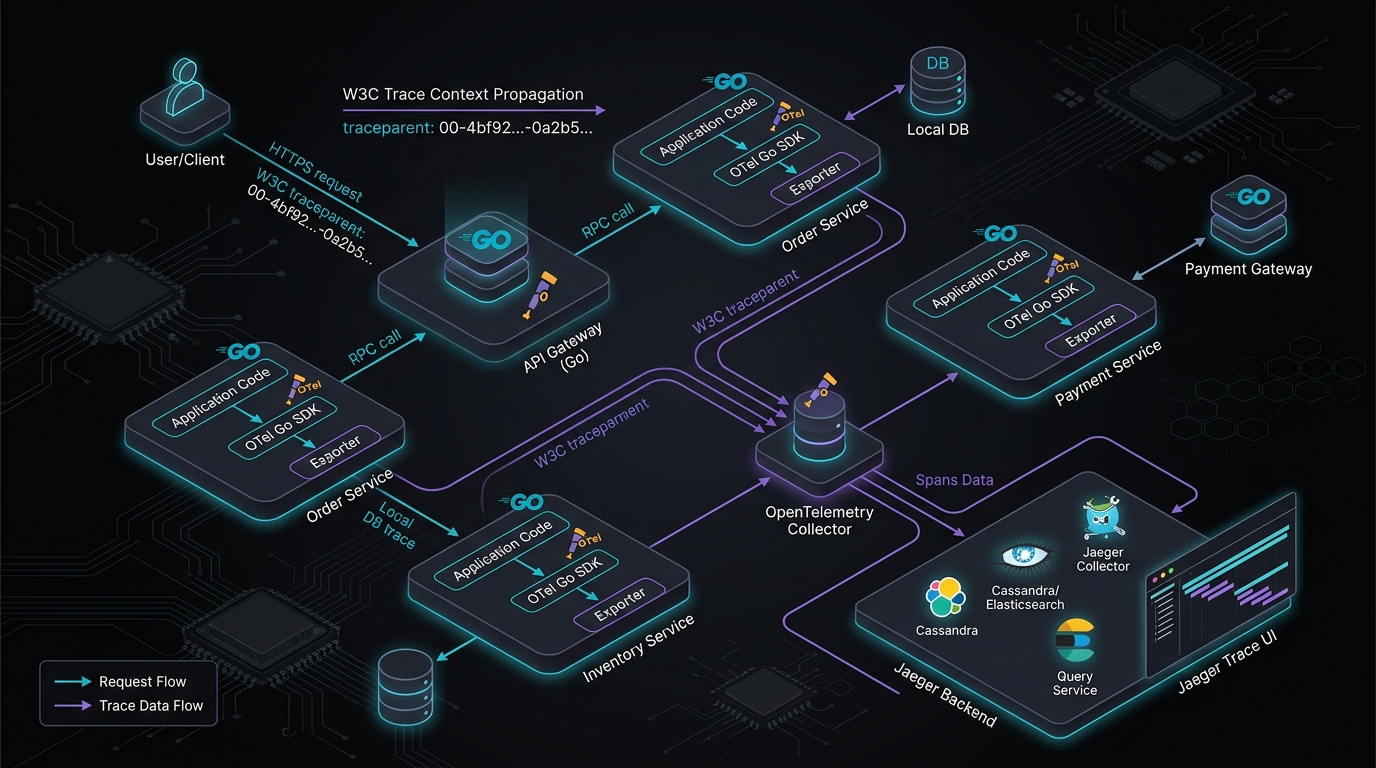 Kiến trúc Phân tán Tracing Go Microservices (2026)