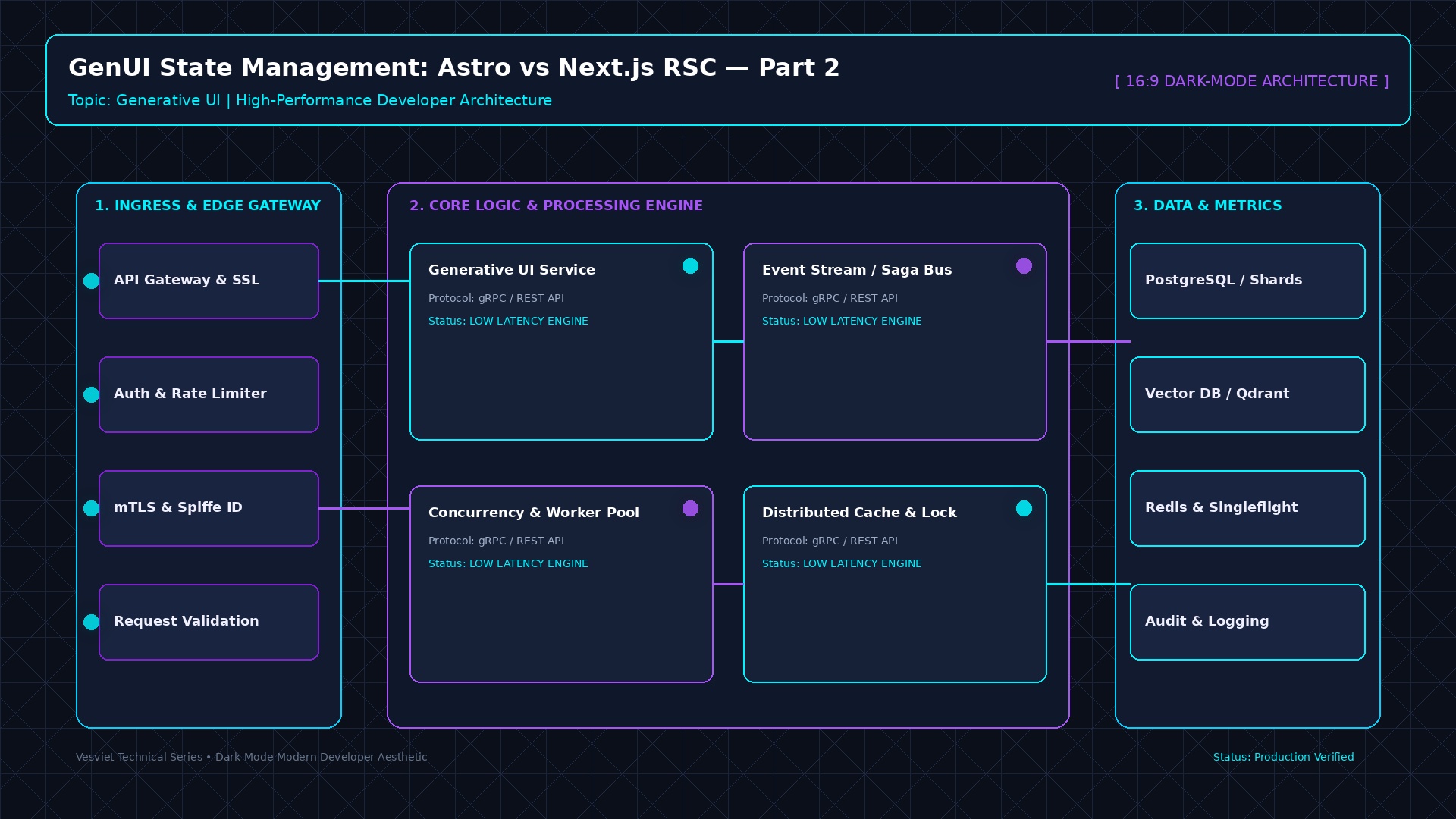 Quản trị trạng thái Generative UI React 19 vs Astro Islands