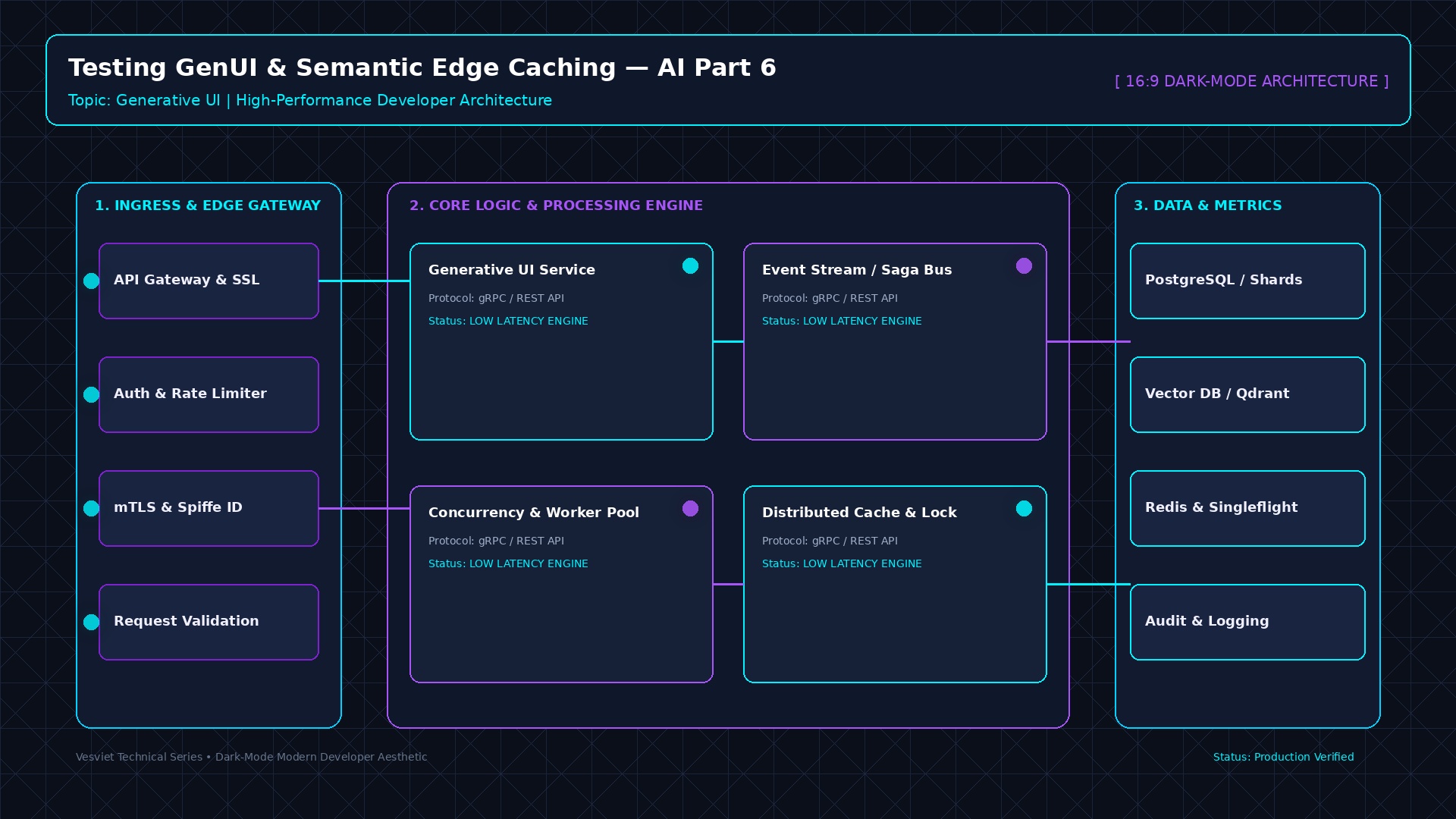 Kiểm thử E2E và bộ nhớ đệm biên cho Generative UI
