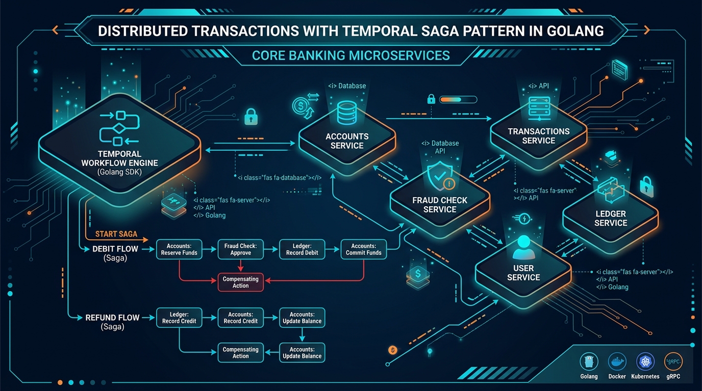 Temporal Saga Pattern in Golang Distributed Transactions